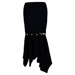 Alexander Wang Knitted Midi Skirt in Black Viscose